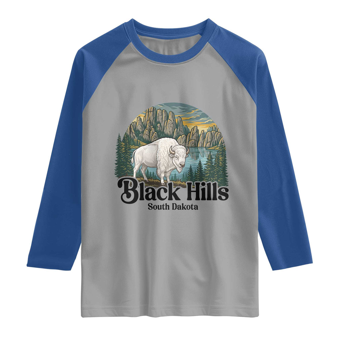 Black Hills South Dakota White Buffalo Raglan Shirt State Pride Gift