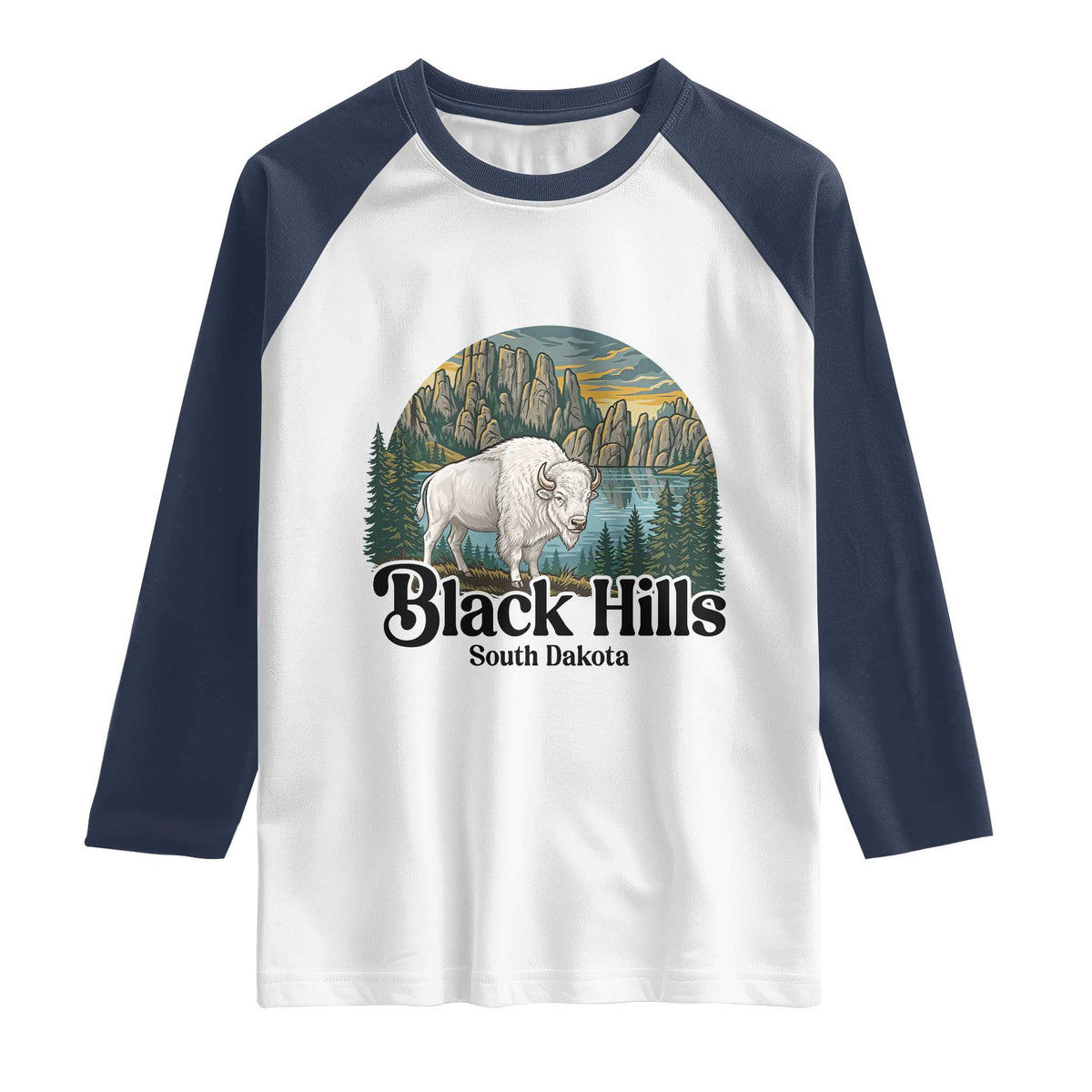 Black Hills South Dakota White Buffalo Raglan Shirt State Pride Gift