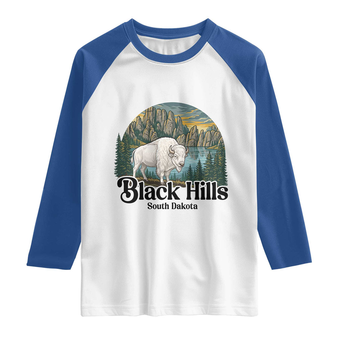 Black Hills South Dakota White Buffalo Raglan Shirt State Pride Gift