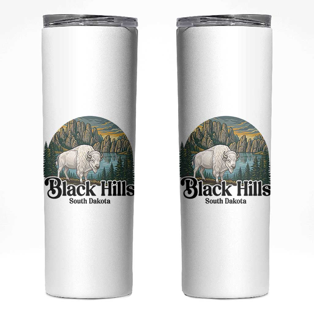 Black Hills South Dakota White Buffalo Skinny Tumbler State Pride Gift