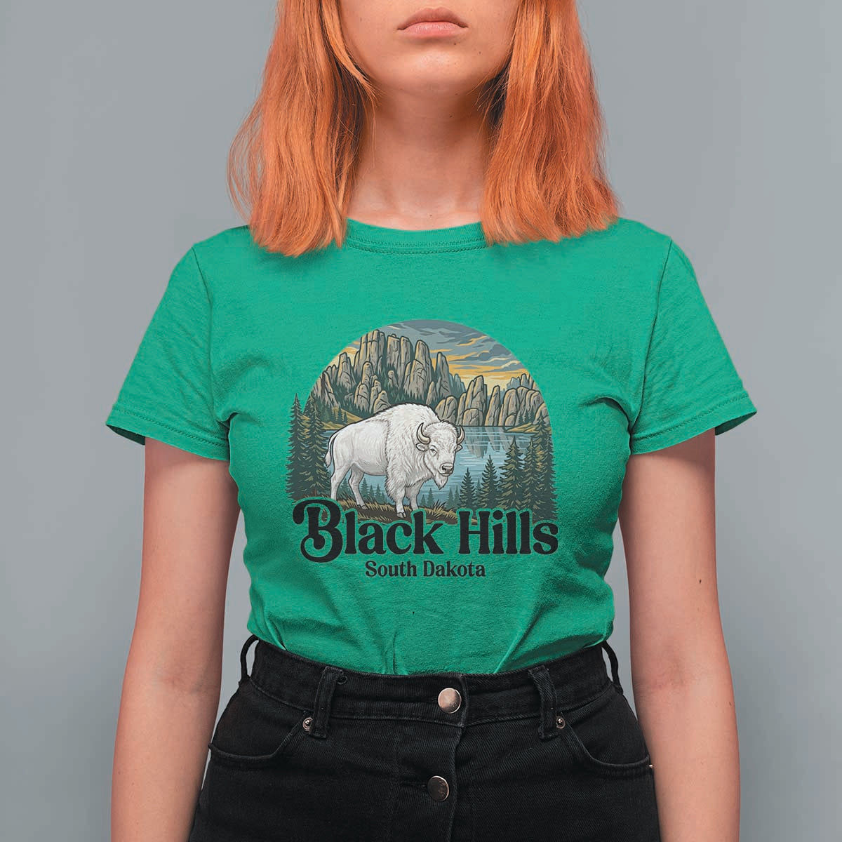 Black Hills South Dakota White Buffalo T Shirt For Women State Pride Gift