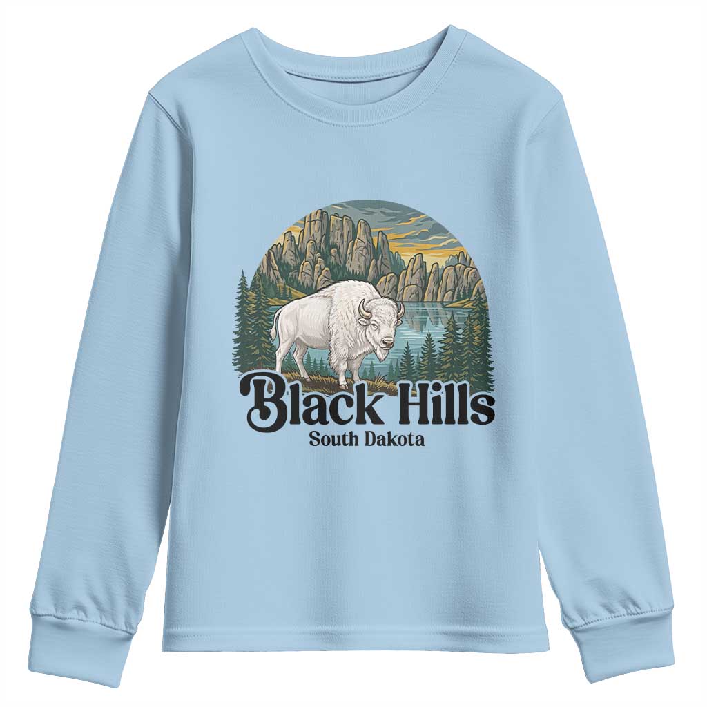 Black Hills South Dakota White Buffalo Youth Sweatshirt State Pride Gift