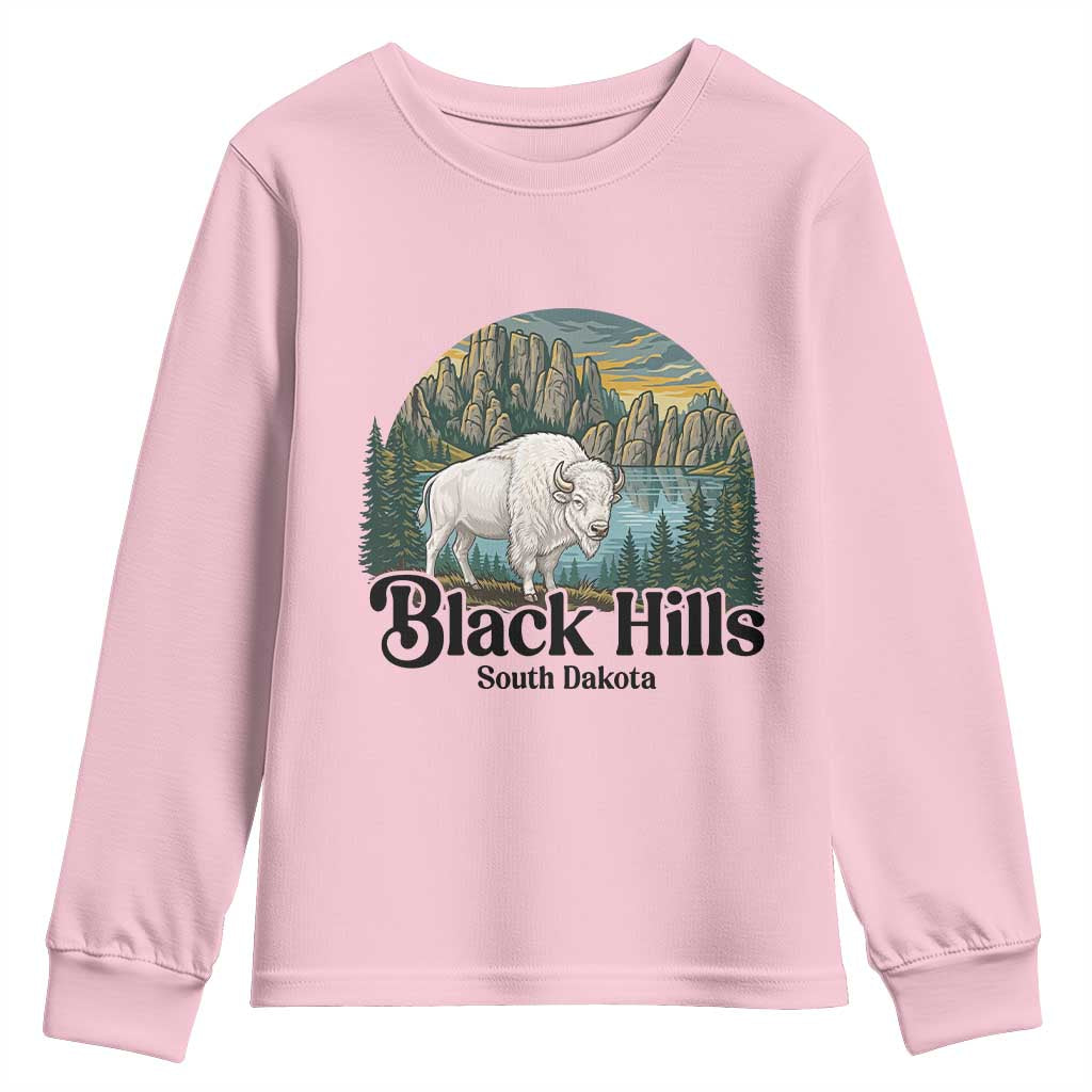 Black Hills South Dakota White Buffalo Youth Sweatshirt State Pride Gift
