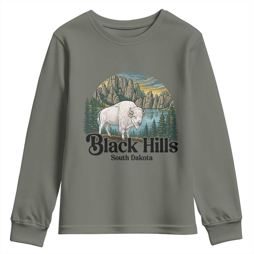 Black Hills South Dakota White Buffalo Youth Sweatshirt State Pride Gift