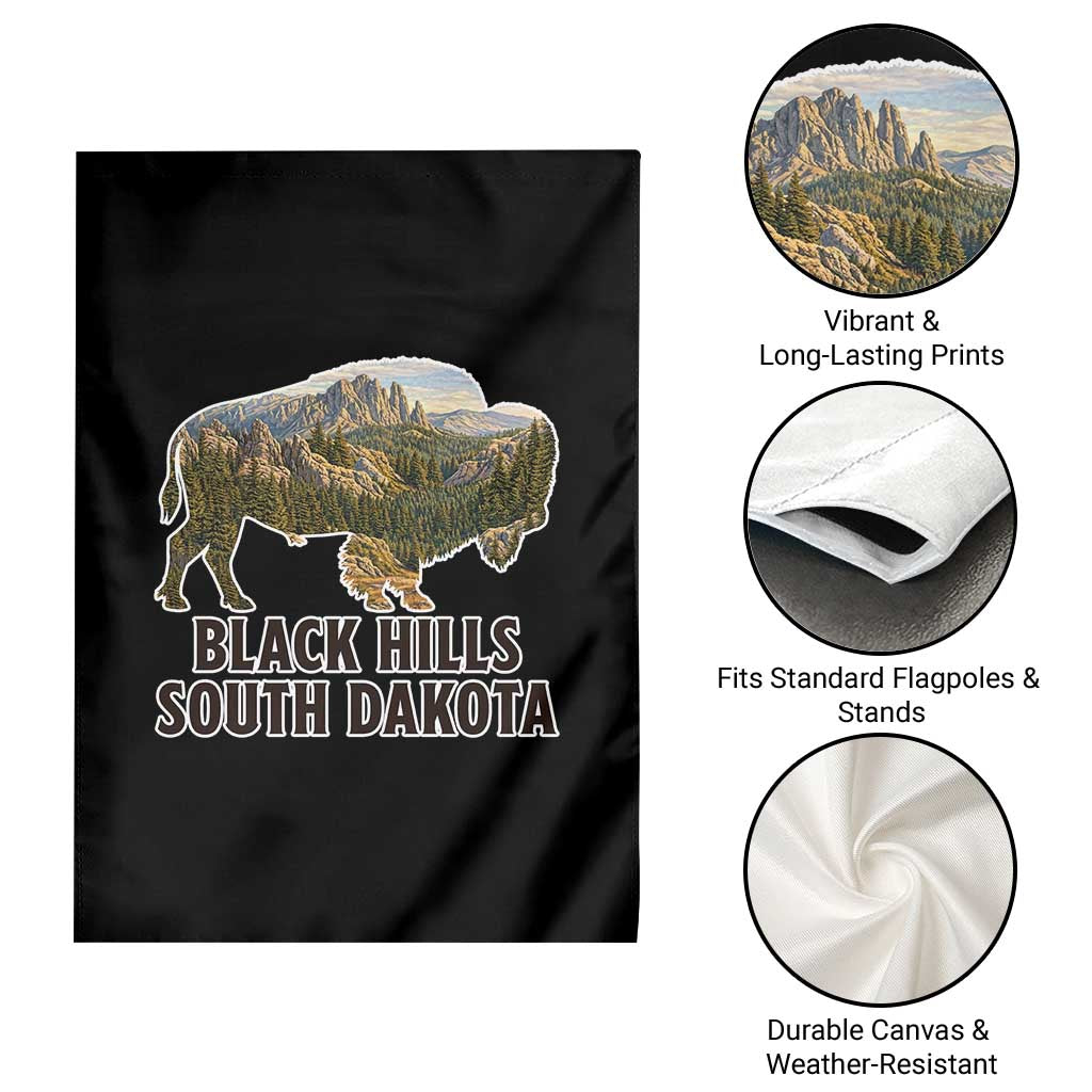 Black Hills South Dakota Bison Garden Flag State Pride Gift