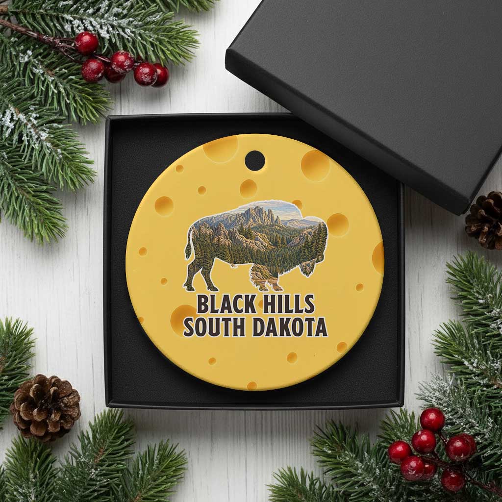 Black Hills South Dakota Bison Ceramic Ornament State Pride Gift
