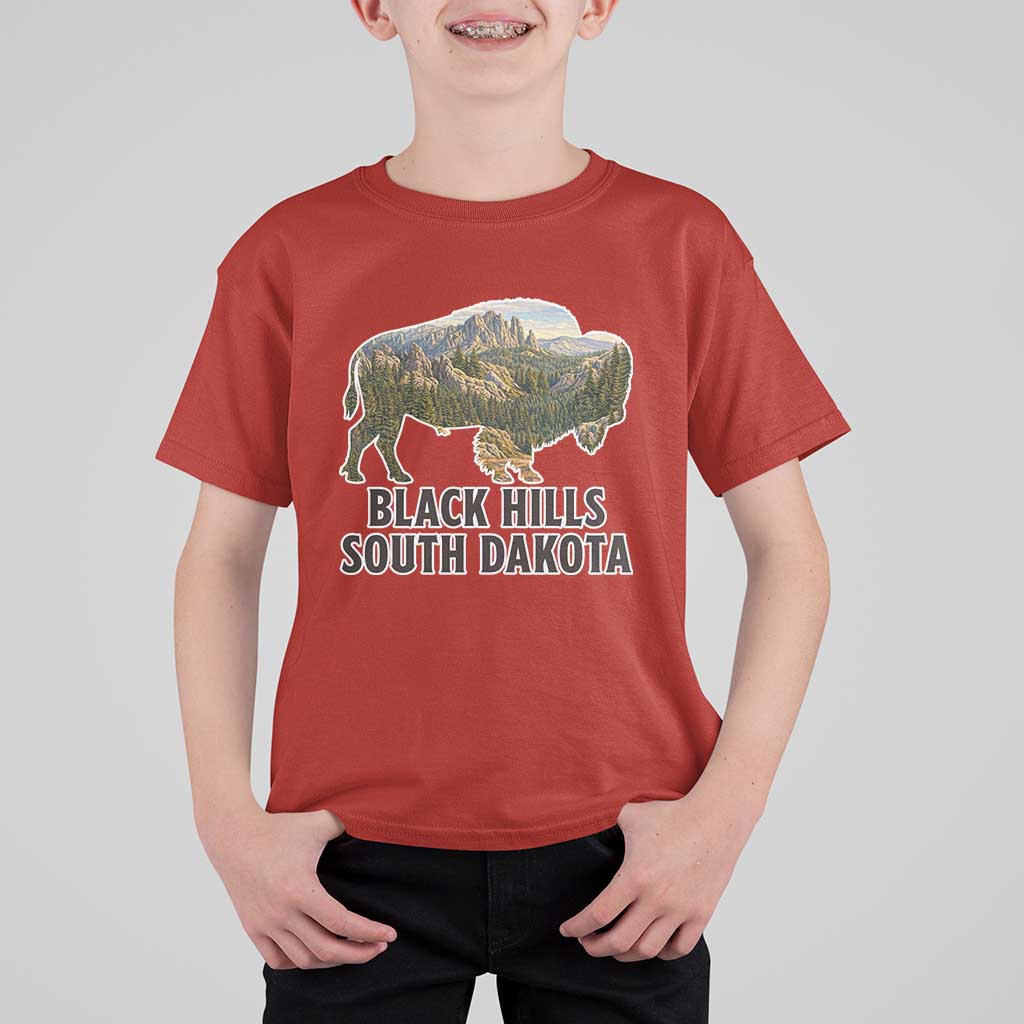 Black Hills South Dakota Bison T Shirt For Kid State Pride Gift