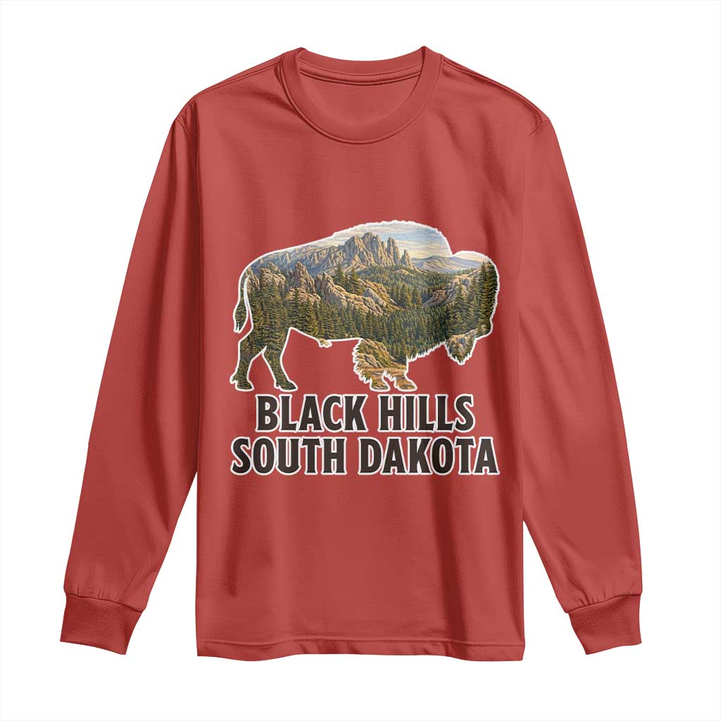 Black Hills South Dakota Bison Long Sleeve Shirt State Pride Gift