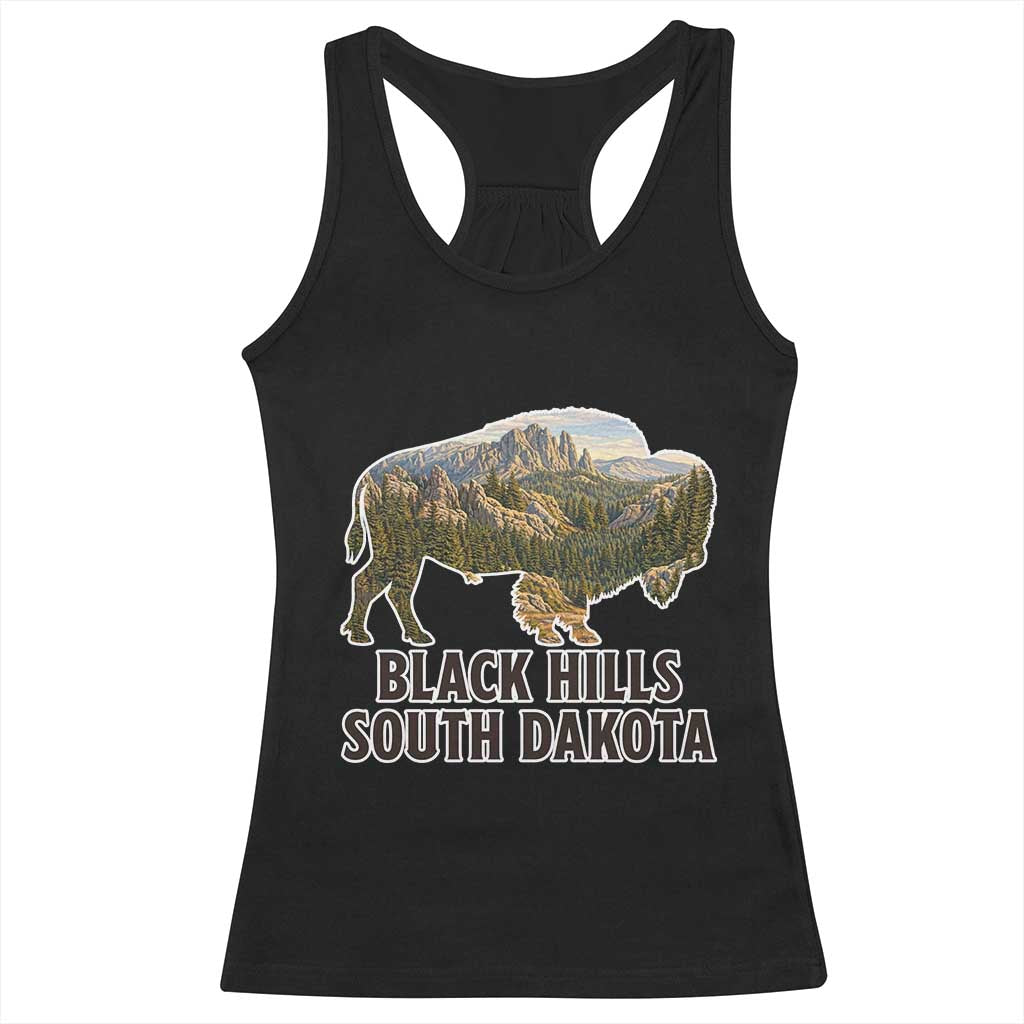 Black Hills South Dakota Bison Racerback Tank Top State Pride Gift