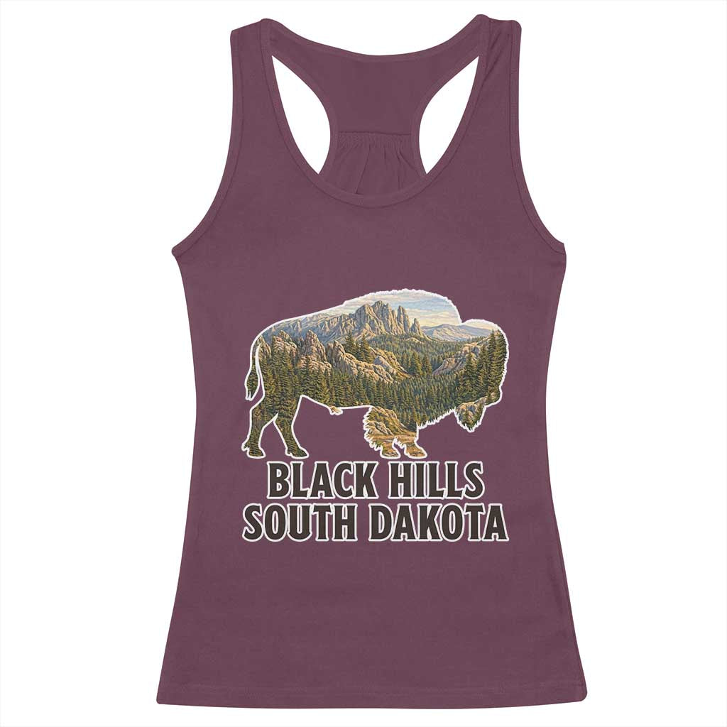 Black Hills South Dakota Bison Racerback Tank Top State Pride Gift