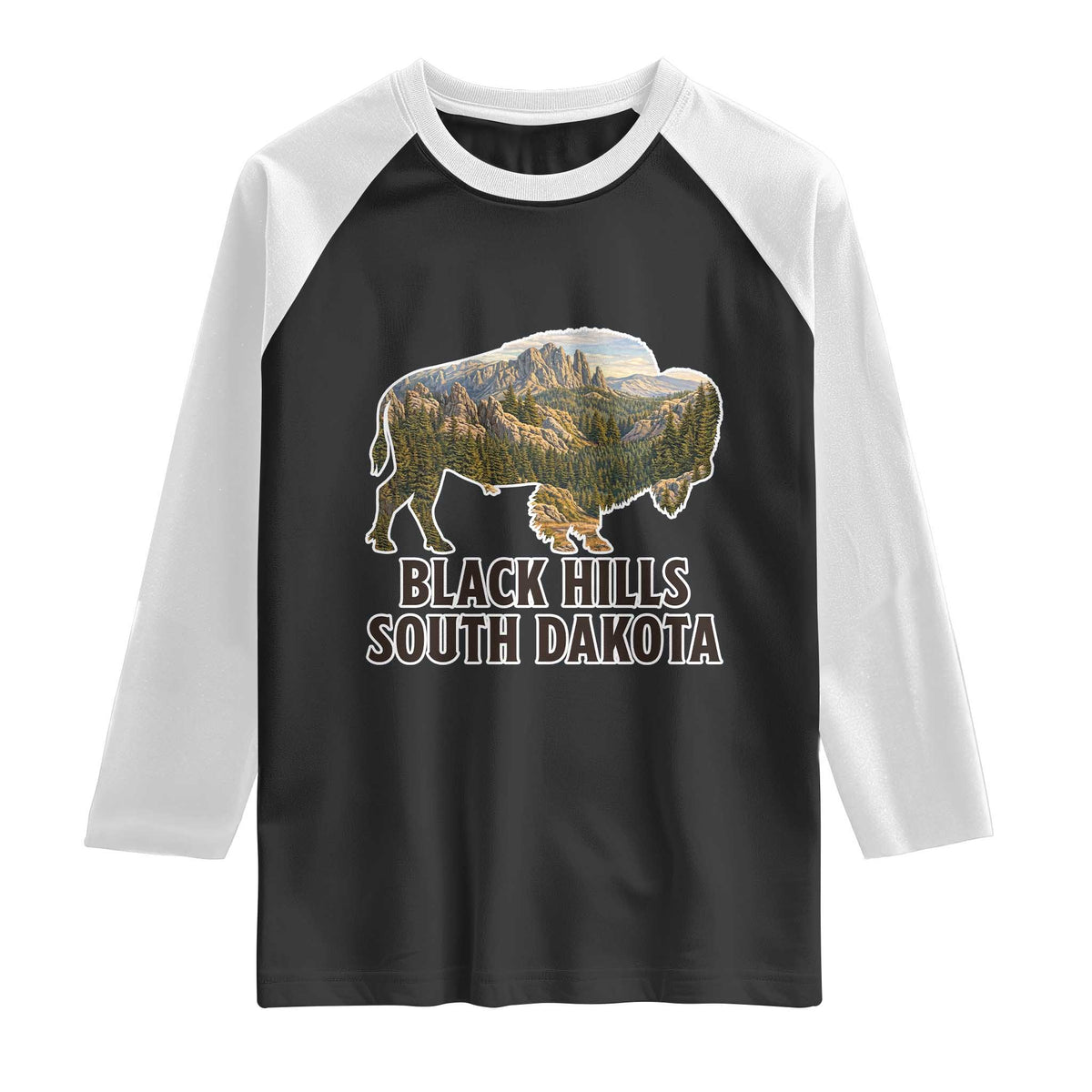 Black Hills South Dakota Bison Raglan Shirt State Pride Gift