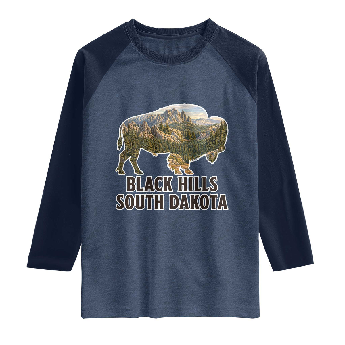 Black Hills South Dakota Bison Raglan Shirt State Pride Gift