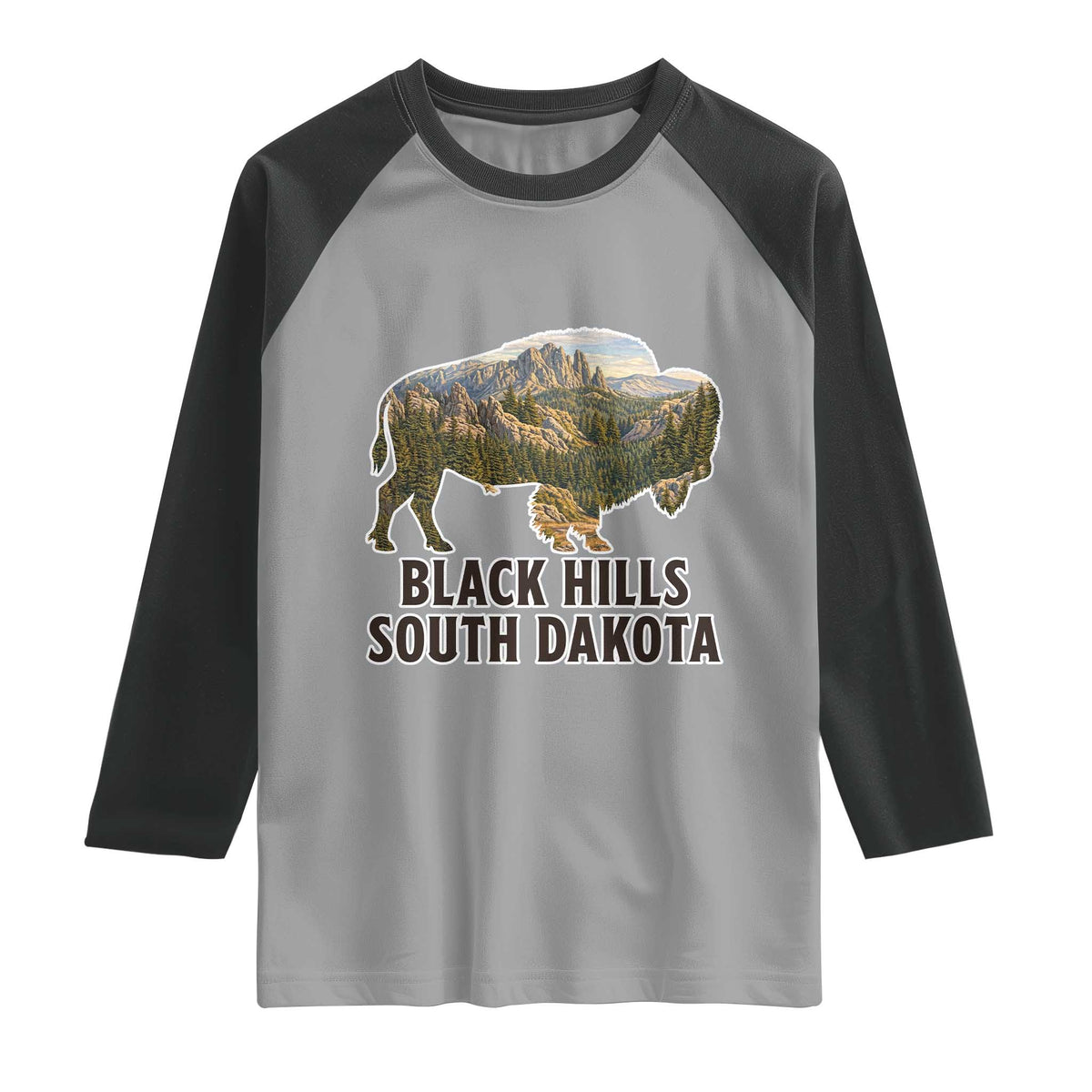 Black Hills South Dakota Bison Raglan Shirt State Pride Gift