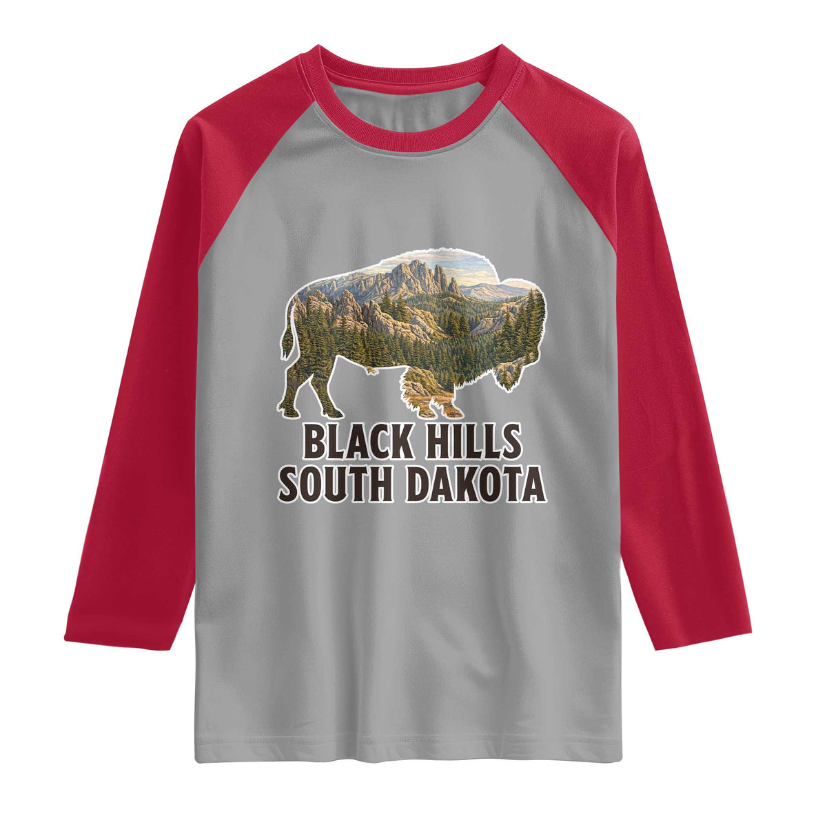 Black Hills South Dakota Bison Raglan Shirt State Pride Gift