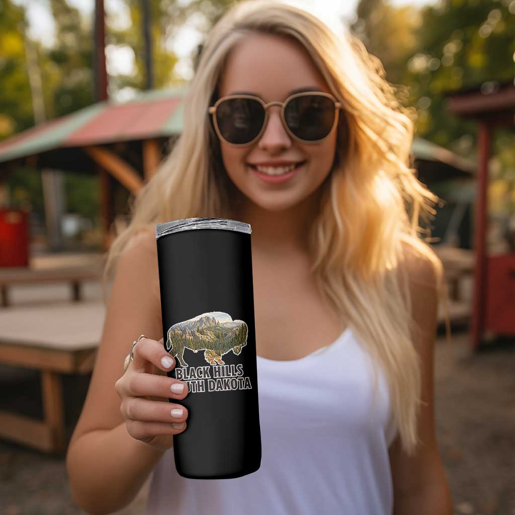 Black Hills South Dakota Bison Skinny Tumbler State Pride Gift