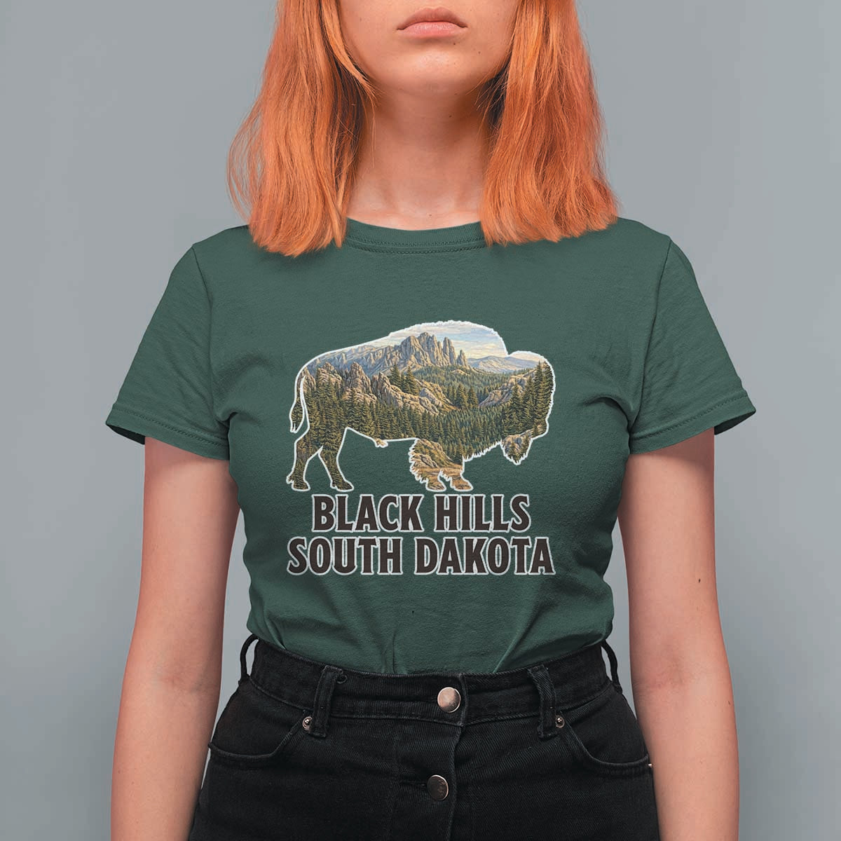 Black Hills South Dakota Bison T Shirt For Women State Pride Gift