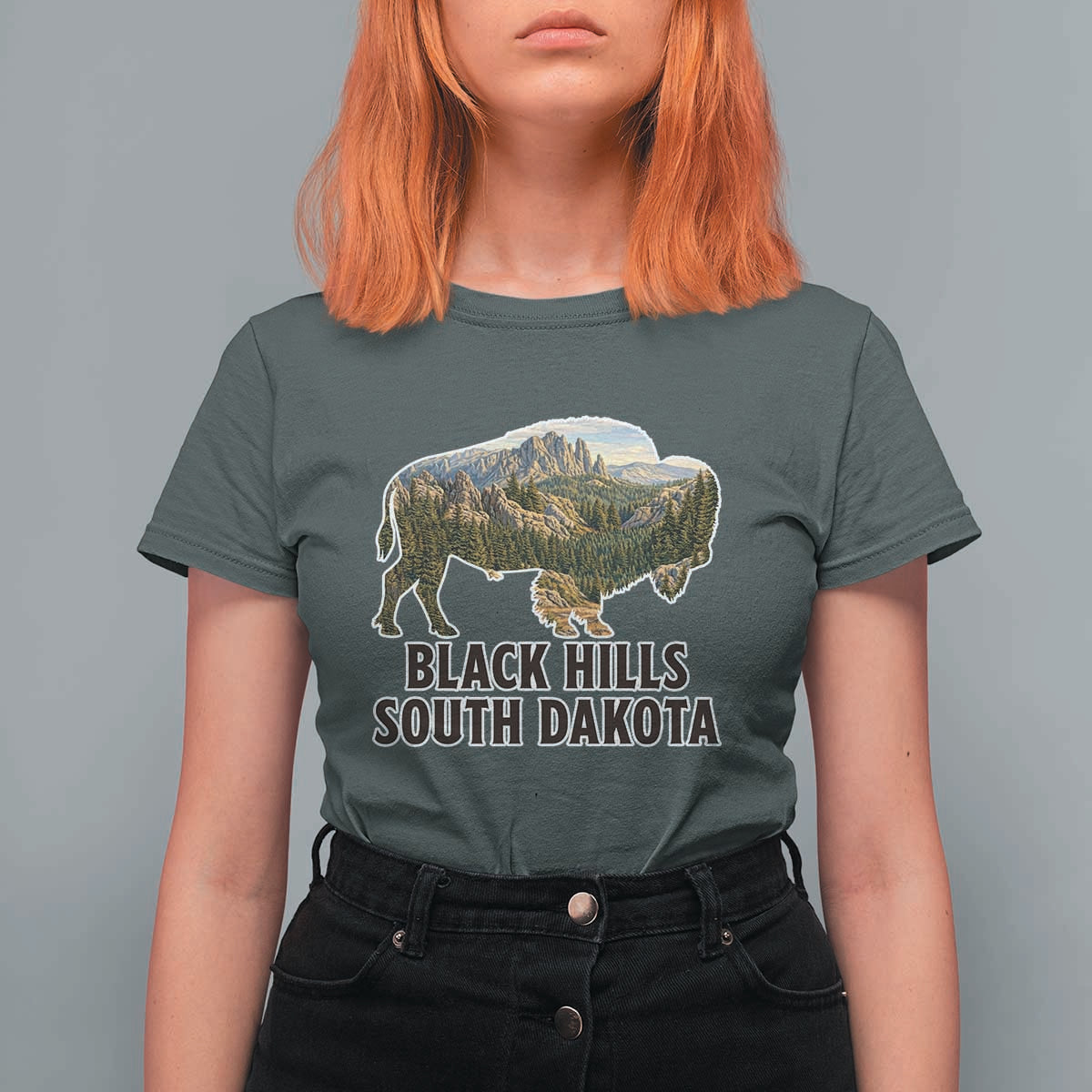 Black Hills South Dakota Bison T Shirt For Women State Pride Gift