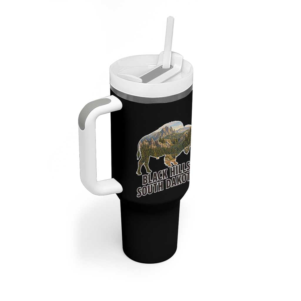 Black Hills South Dakota Bison Tumbler With Handle State Pride Gift
