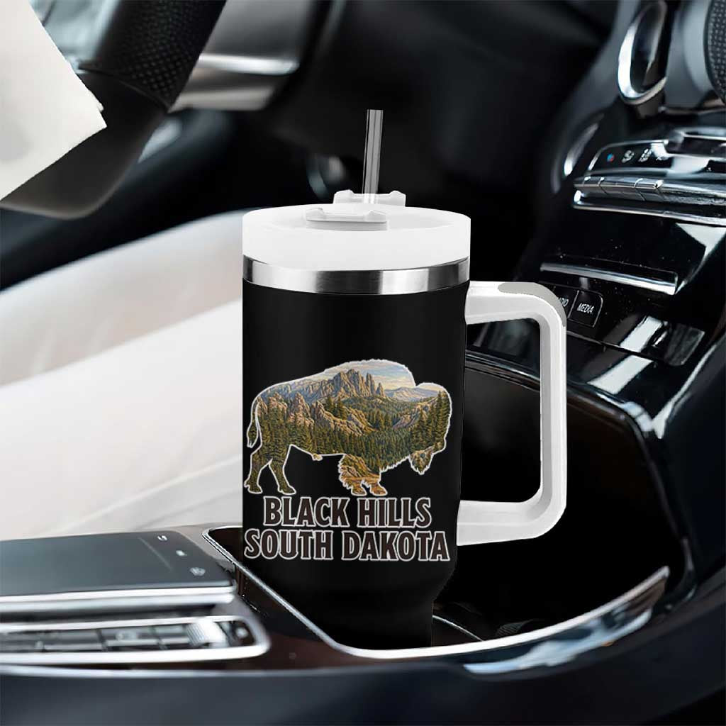 Black Hills South Dakota Bison Tumbler With Handle State Pride Gift