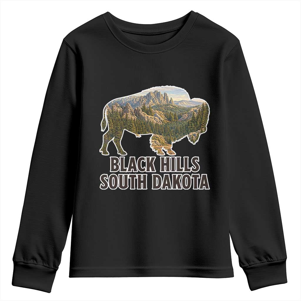 Black Hills South Dakota Bison Youth Sweatshirt State Pride Gift