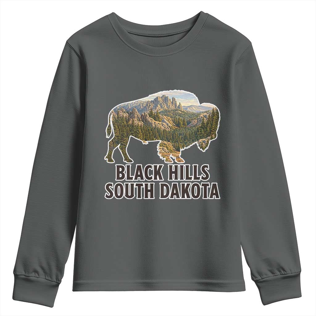 Black Hills South Dakota Bison Youth Sweatshirt State Pride Gift