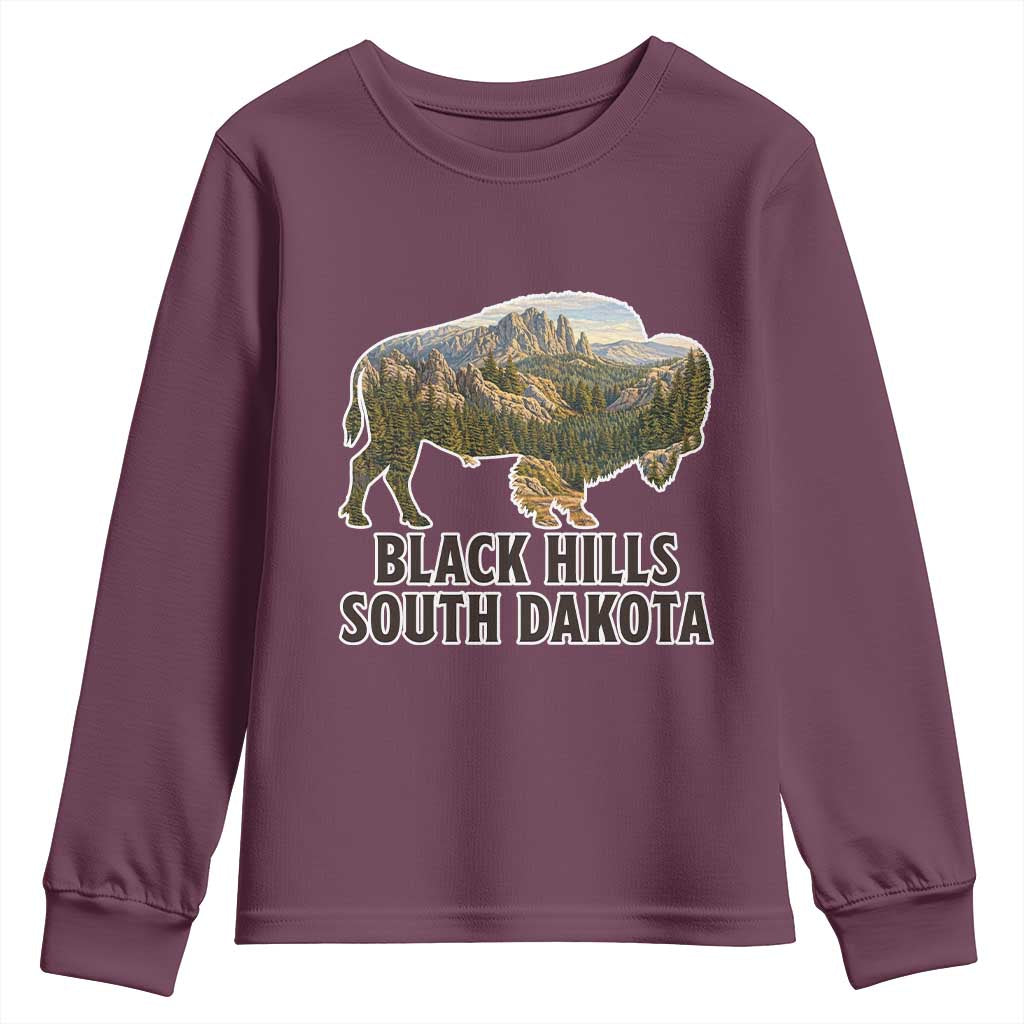 Black Hills South Dakota Bison Youth Sweatshirt State Pride Gift