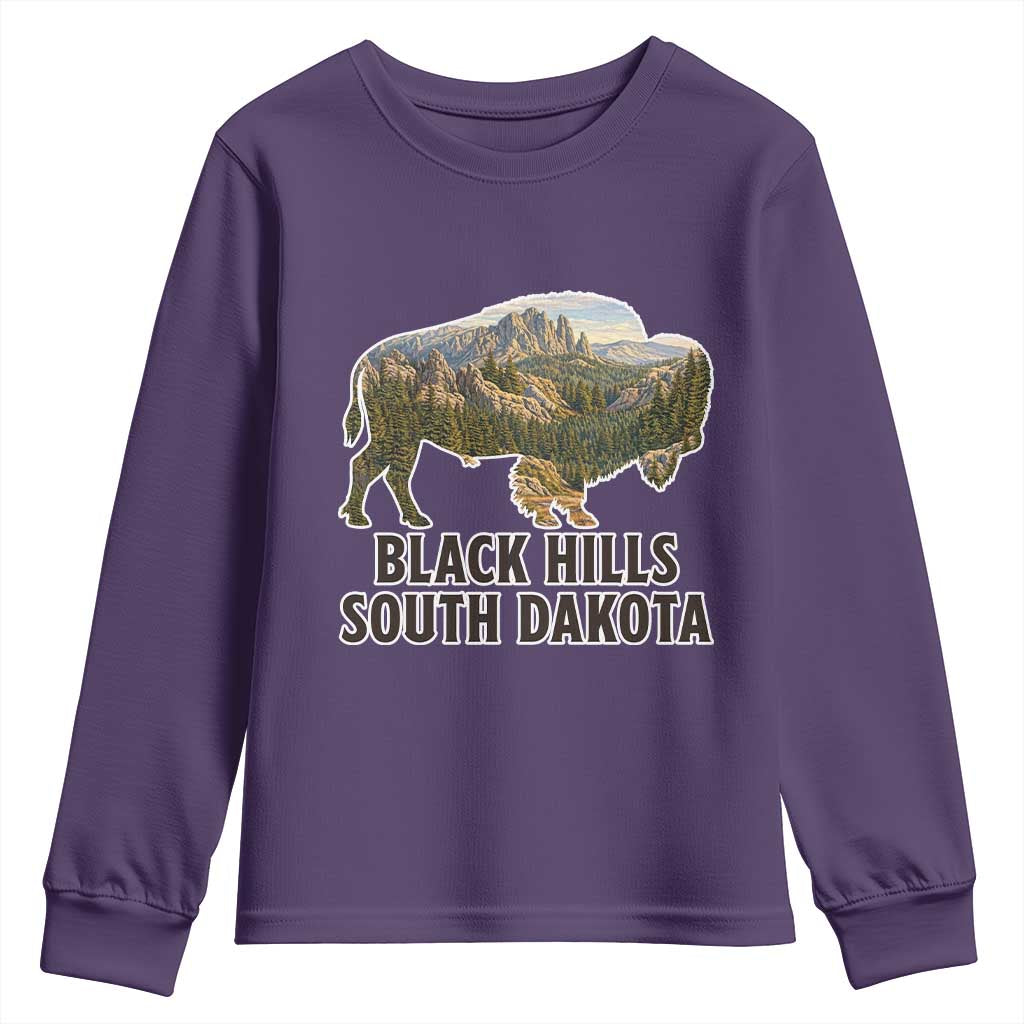 Black Hills South Dakota Bison Youth Sweatshirt State Pride Gift