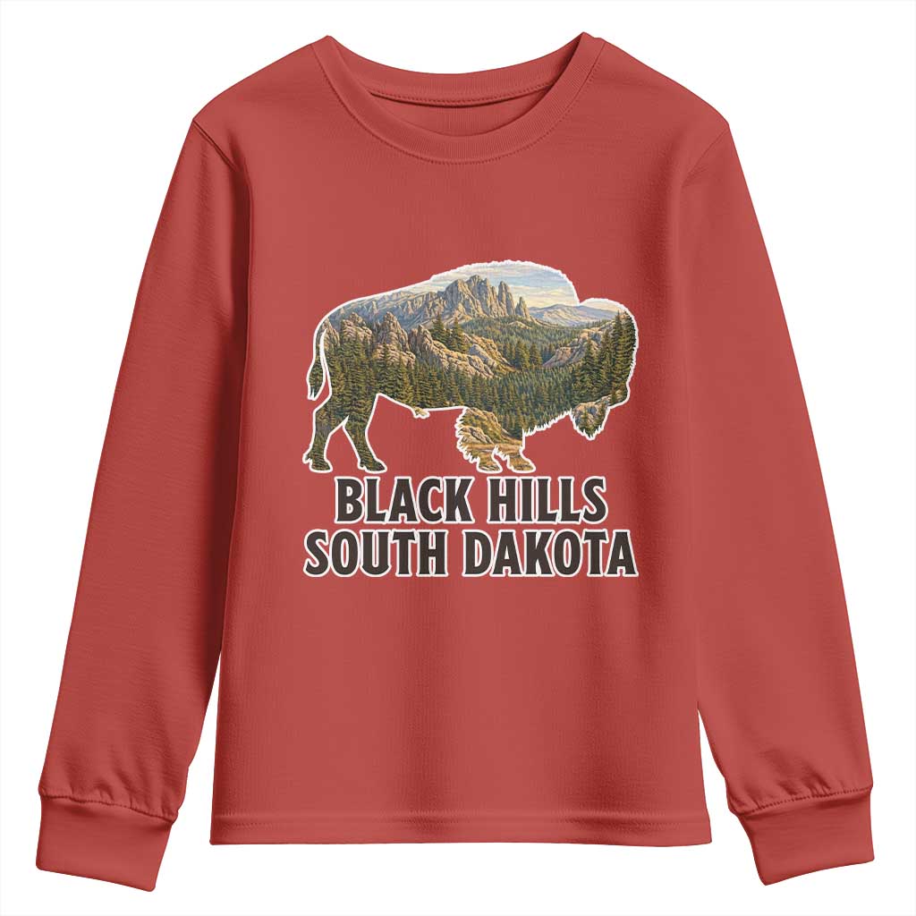Black Hills South Dakota Bison Youth Sweatshirt State Pride Gift