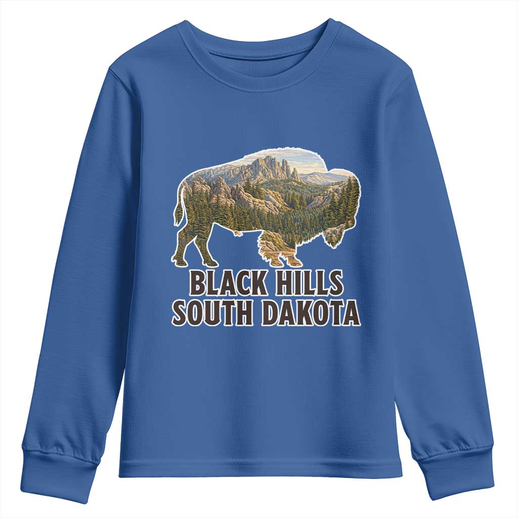 Black Hills South Dakota Bison Youth Sweatshirt State Pride Gift