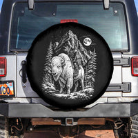Vintage Native American Bison Rider Spare Tire Cover Indigenous Warrior Graphic