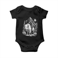 Vintage Native American Bison Rider Baby Onesie Indigenous Warrior Graphic