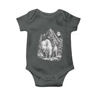Vintage Native American Bison Rider Baby Onesie Indigenous Warrior Graphic