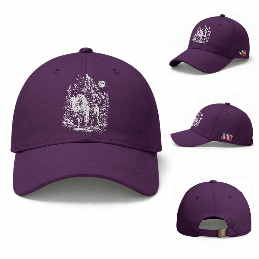 Vintage Native American Bison Rider Baseball Cap Indigenous Warrior Graphic