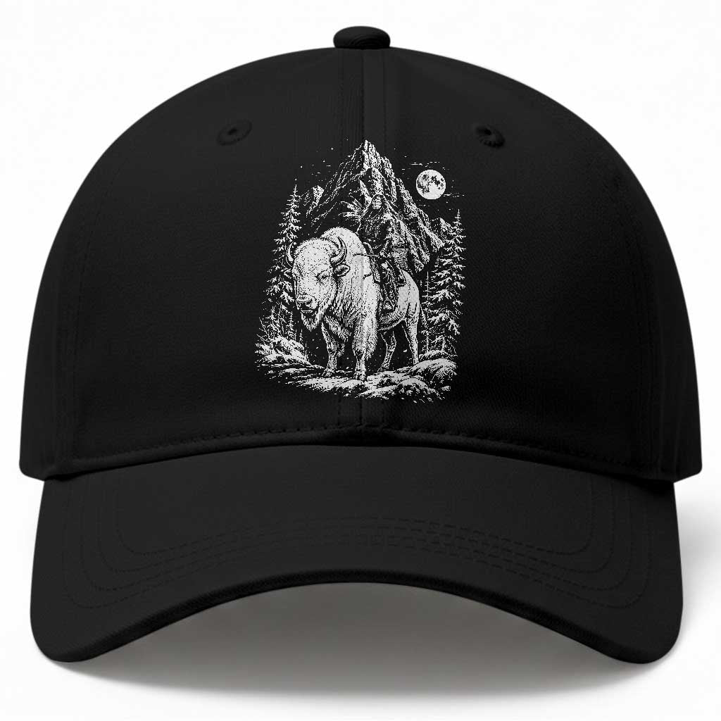 Vintage Native American Bison Rider Baseball Cap Indigenous Warrior Graphic