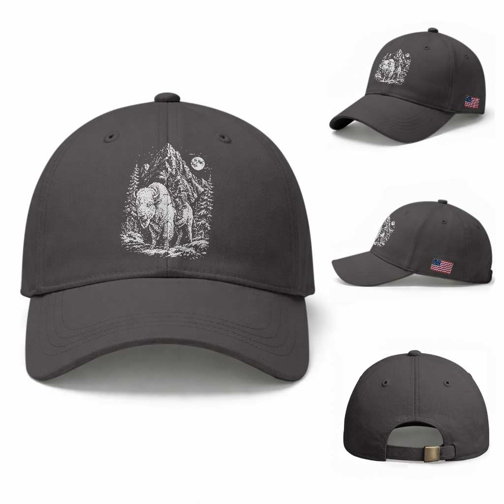 Vintage Native American Bison Rider Baseball Cap Indigenous Warrior Graphic