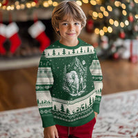 Vintage Native American Bison Rider Ugly Christmas Sweater Indigenous Warrior Graphic
