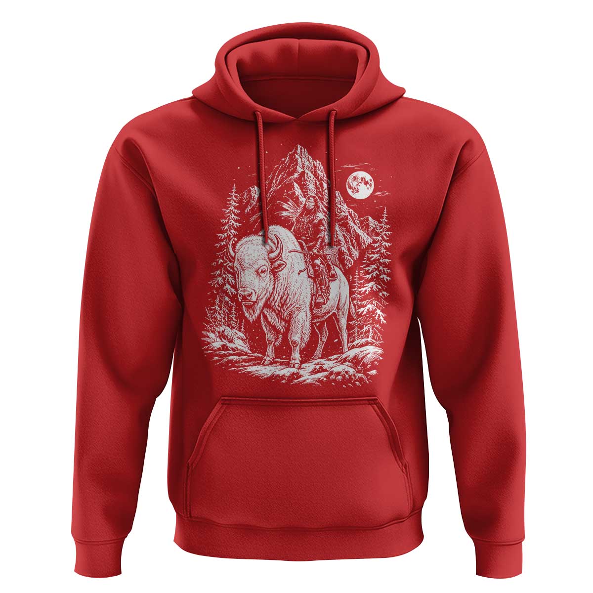 Vintage Native American Bison Rider Hoodie Indigenous Warrior Graphic