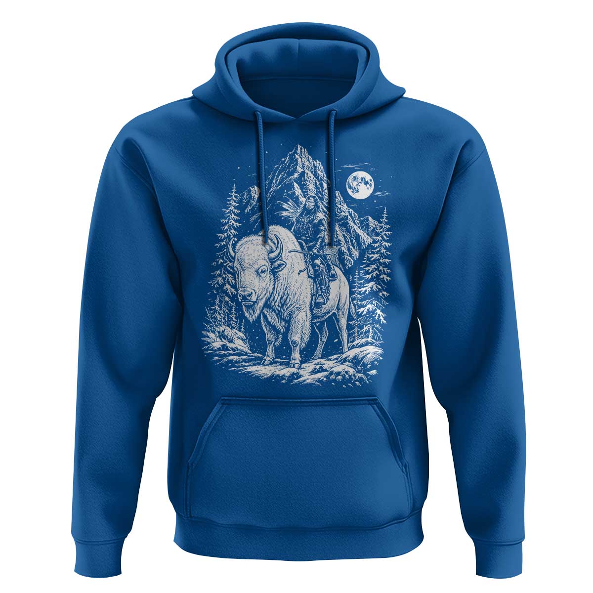 Vintage Native American Bison Rider Hoodie Indigenous Warrior Graphic