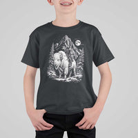 Vintage Native American Bison Rider T Shirt For Kid Indigenous Warrior Graphic