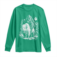 Vintage Native American Bison Rider Long Sleeve Shirt Indigenous Warrior Graphic
