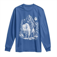 Vintage Native American Bison Rider Long Sleeve Shirt Indigenous Warrior Graphic