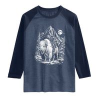 Vintage Native American Bison Rider Raglan Shirt Indigenous Warrior Graphic