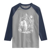 Vintage Native American Bison Rider Raglan Shirt Indigenous Warrior Graphic