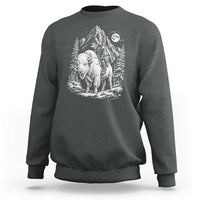 Vintage Native American Bison Rider Sweatshirt Indigenous Warrior Graphic