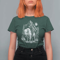 Vintage Native American Bison Rider T Shirt For Women Indigenous Warrior Graphic