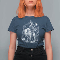 Vintage Native American Bison Rider T Shirt For Women Indigenous Warrior Graphic