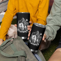 Vintage Native American Bison Rider Tumbler Cup Indigenous Warrior Graphic