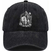 Vintage Native American Bison Rider Washed Cotton Baseball Cap Indigenous Warrior Graphic
