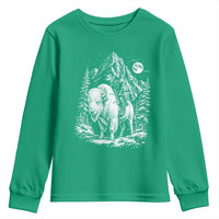 Vintage Native American Bison Rider Youth Sweatshirt Indigenous Warrior Graphic
