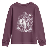 Vintage Native American Bison Rider Youth Sweatshirt Indigenous Warrior Graphic